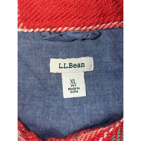 LL Bean Womens 1912 Overshirt Plaid Shacket Heavy Shirt Jacket Coral XL Petite - Picture 11 of 16